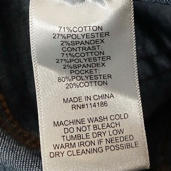 Frye & CO Jeans Size 14 Ankle Crop Raw Hem Button Fly Dark Wash Denim Stretch - Picture 8 of 8